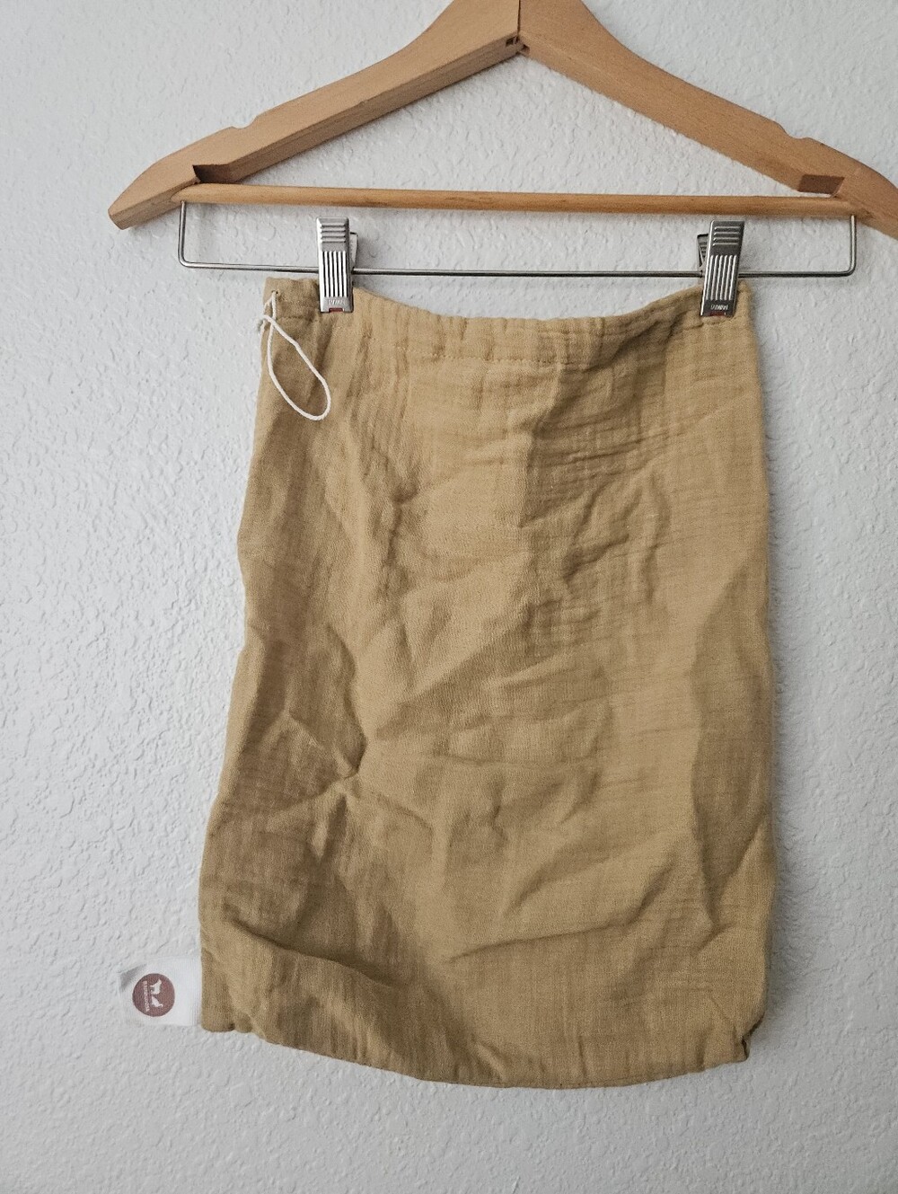 muslin drawstring satchel - Picture 3 of 5